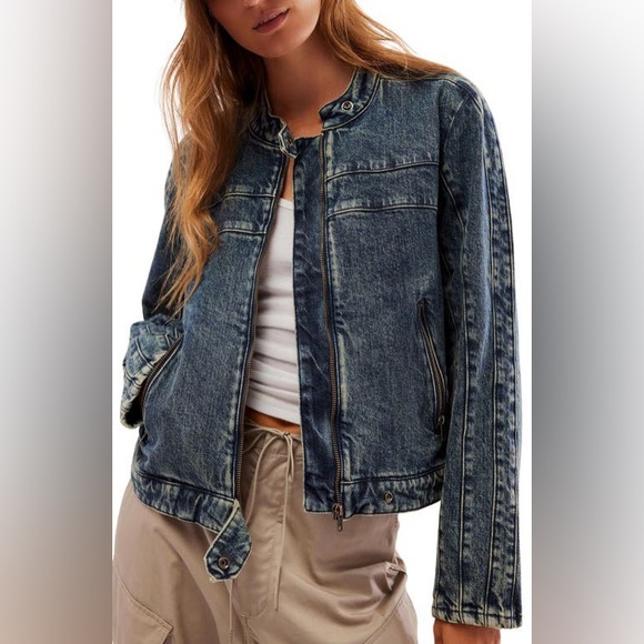 We The Free Fast Lane Denim Moto - Picture 5 of 15